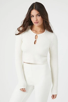 Sweater-Knit Cutout Crop Top