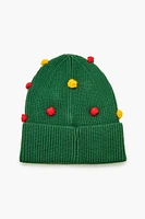 Christmas Tree Pom Pom Beanie