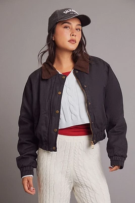 Faux Leather Bomber Jacket