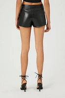 Faux Leather A-Line Skort