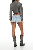 Denim Low-Rise Ring Shorts