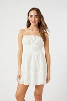 Eyelet Strapless Mini Dress