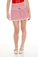 Gingham Bow A-Line Mini Skirt