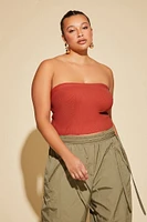Plus Sweater-Knit Tube Top