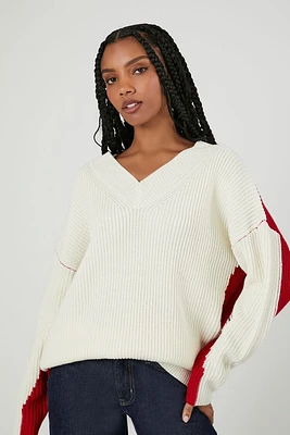 Ribbed Knit Colorblock Sweater