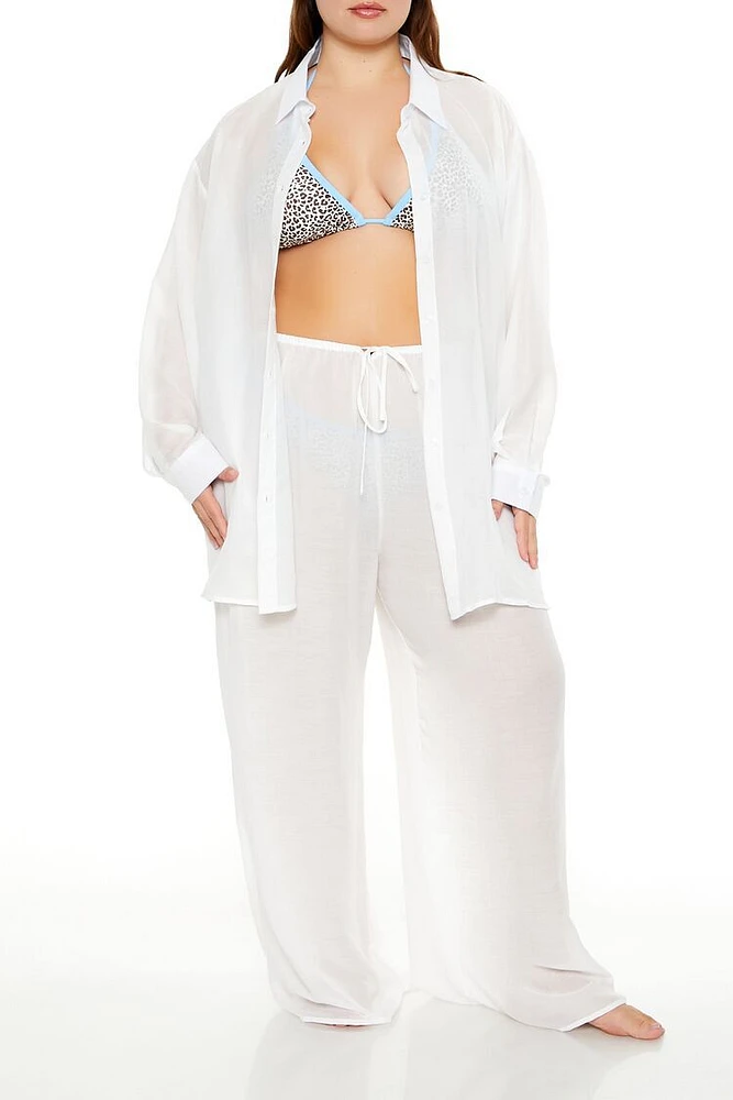 Plus Sheer Swim Cover-Up Pants