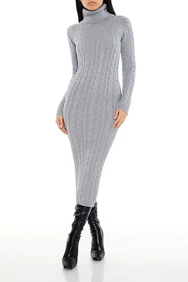 Cable Knit Midi Sweater Dress