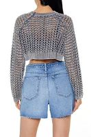 Cropped Netted Sweater