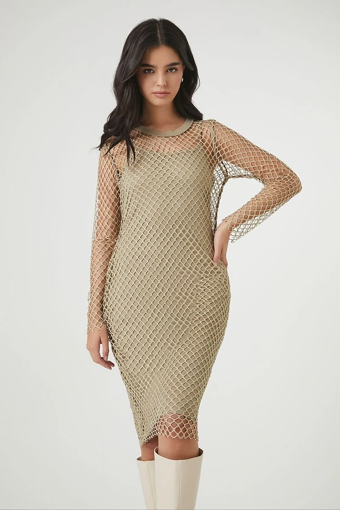 Netted Glitter Knit Combo Dress