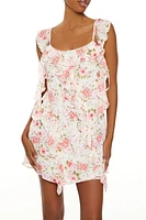 Ruffle Floral Mini Dress