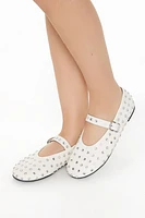 Faux Gem Mary Jane Ballet Flats