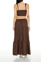 Shirred Crop Top & Maxi Skirt Set