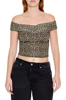 Cheetah Print Off-the-Shoulder Top