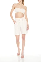 Linen-Blend Cargo Shorts