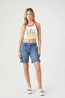 Pineapple Cropped Ringer Tank Top