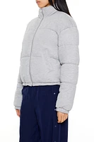 Quilted Heathered Puffer Jacket