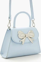 Faux Leather Bow Crossbody Bag