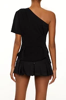 Ruched One-Shoulder Top