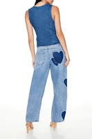 Heart Patch Baggy Barrel Jeans