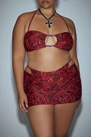 Plus Bratz Snake Print Bikini Top & Bottoms Set