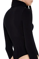 Sweater-Knit Turtleneck Bodysuit