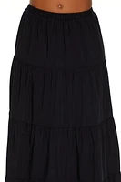 Tiered A-Line Maxi Skirt