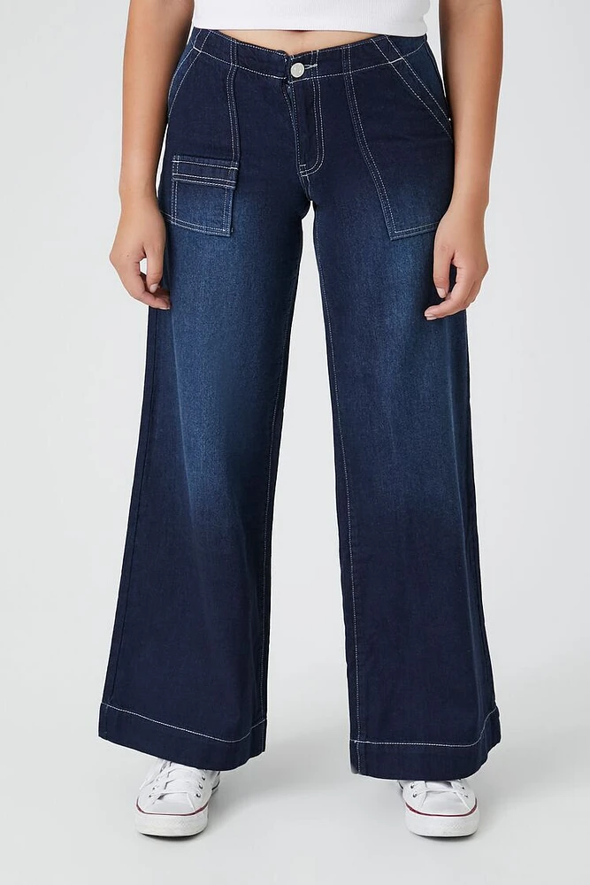 Wide-Leg Low-Rise Jeans