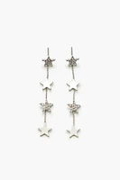 Tiered Rhinestone Star Drop Earrings