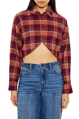 Plaid Flannel Cropped Shirt