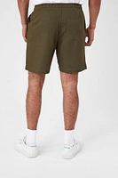 Linen-Blend Drawstring Shorts