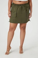 Plus Drawstring Mini Skirt