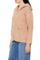 Ribbed Knit Zip-Up Sweater