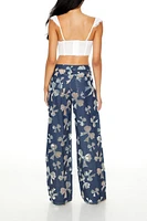 Bow Print High-Rise Jeans