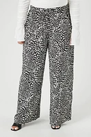 Plus Abstract Wide-Leg Pants