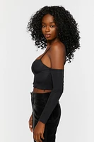 Bustier Open-Shoulder Crop Top