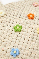 Basketwoven Flower Tote Bag