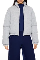 Quilted Heathered Puffer Jacket