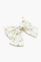 Floral Bow Hair Barrette