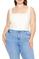 Plus Square-Neck Crop Top