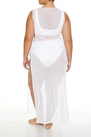 Plus Sheer Swim Cover-Up Dress