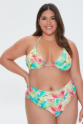 Plus Tropical Print Bikini Bottoms