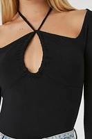 Cutout Halter Bodysuit