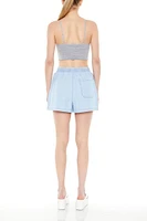 High-Rise Boxer Denim Shorts