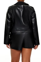 Plus Faux Leather Moto Jacket