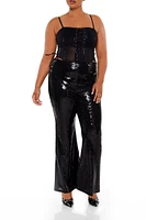 Plus Sequin Flare Pants