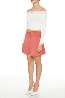 Ruched A-Line Mini Skirt