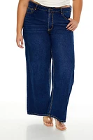 Plus High-Rise Wide-Leg Jeans