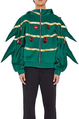 Christmas Tree Pajama Zip-Up Hoodie