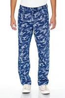 Camo Mid-Rise Straight Jeans