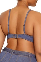 Plus Denim Underwire Bikini Top
